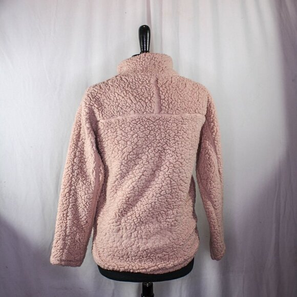 Elodie Sherpa Top 1/4 Zip Pullover Sweatshirt Pink Size S - Picture 3 of 4